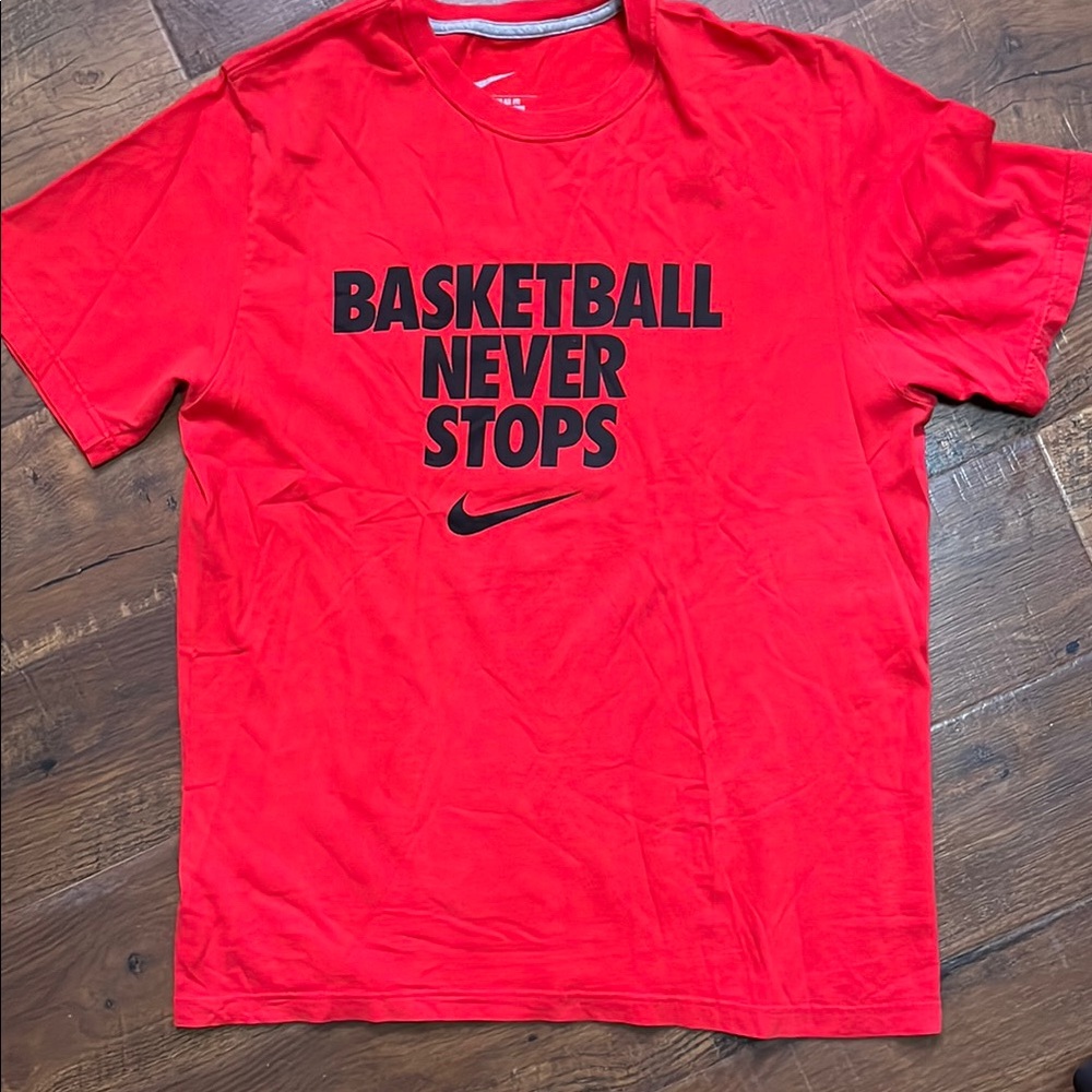 Nike Red Basketball Never Stops Graphic T-Shirt
